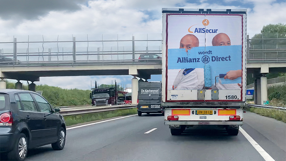 Altermedia Allianz AllianzDirect Vrachtwagenreclame Trailerreclame