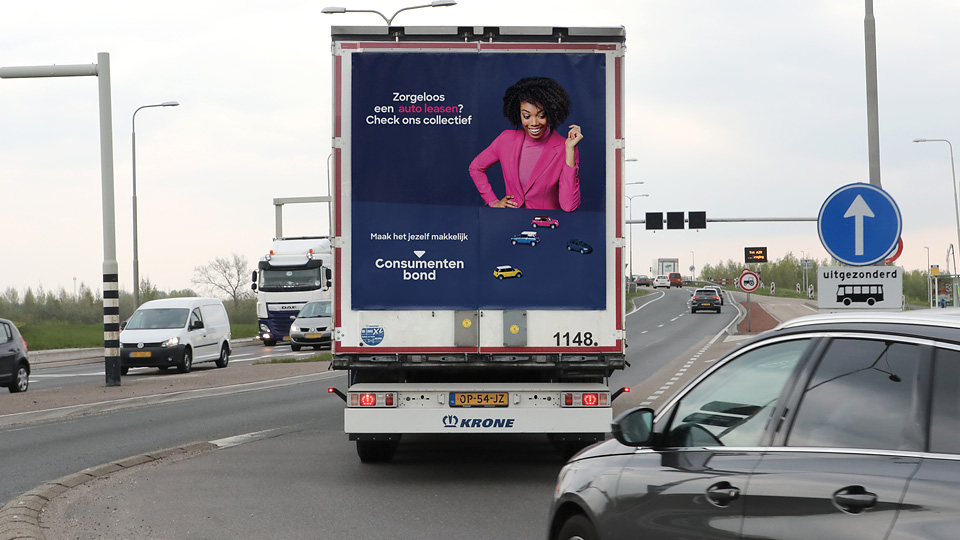 Altermedia Consumentenbond Vrachtwagenreclame Trailerreclame truck advertising