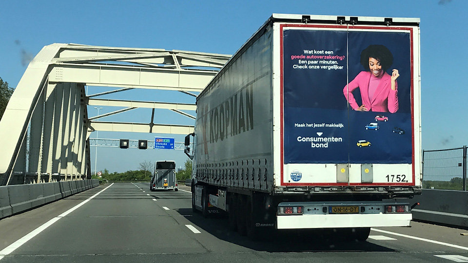 Altermedia Consumentenbond Vrachtwagenreclame Trailerreclame truck advertising