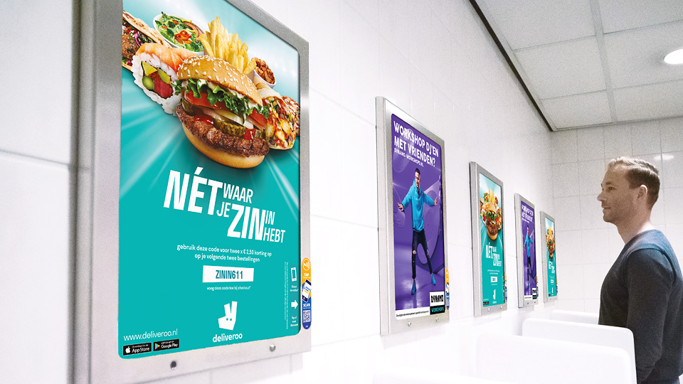 Altermedia  Deliveroo Toiletreclame Wcreclame Toiletmedia Washroom media