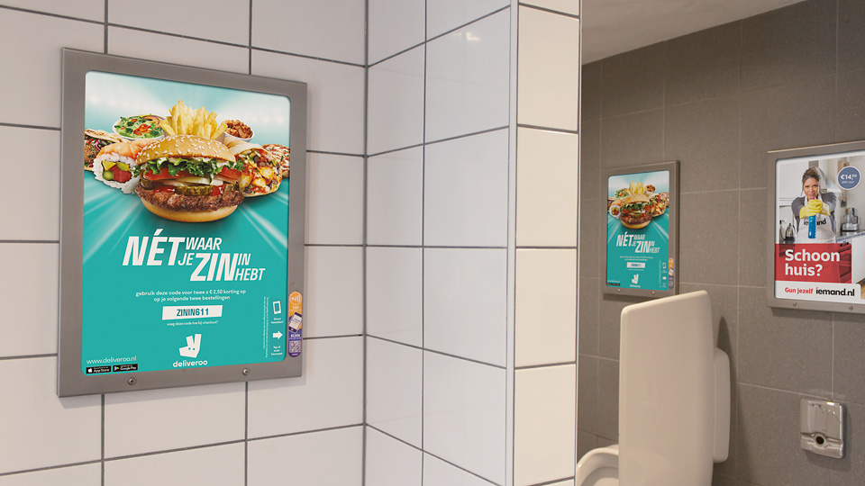 Altermedia  Deliveroo Toiletreclame Wcreclame Toiletmedia Washroom media