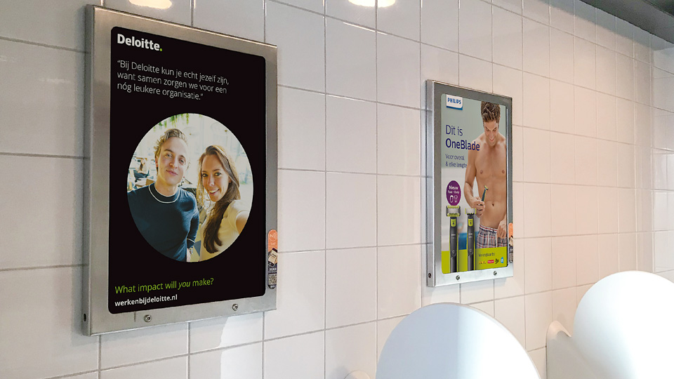 Altermedia  Deloitte Toiletreclame Wcreclame Toiletmedia Washroom media