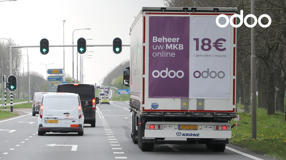 Altermedia ODOO Vrachtwagenreclame trailerreclame Truck Advertising