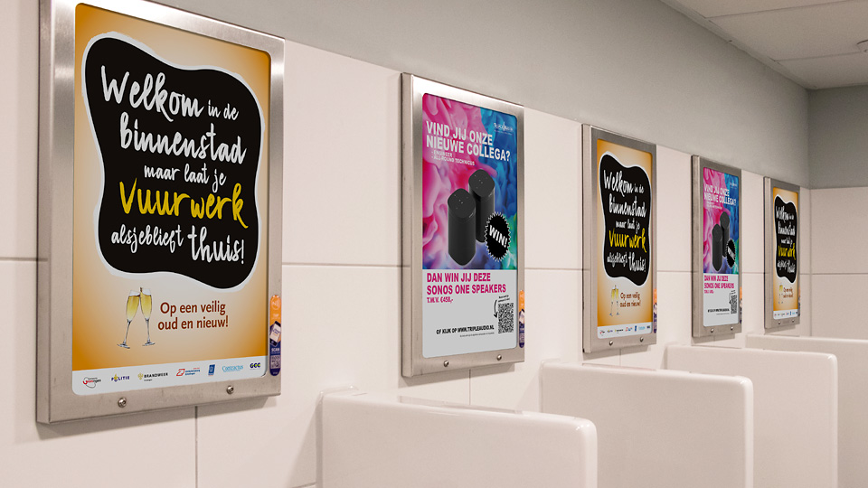 Altermedia Gemeente Groningen WCreclame toiletmedia Washroom media