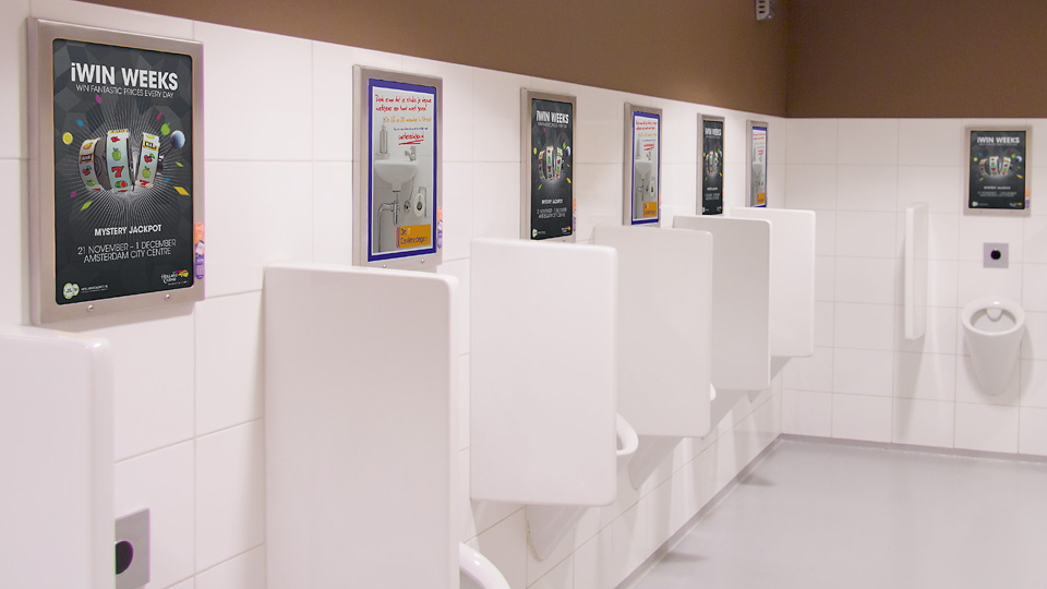 Altermedia Holland Casino Amsterdam Centrum WCreclame Toiletmedia Washroom media