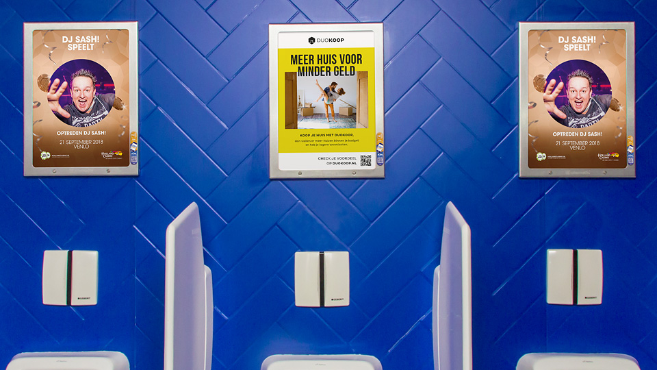 Altermedia Holland Casino Venlo WCreclame Toiletmedia Washroom media