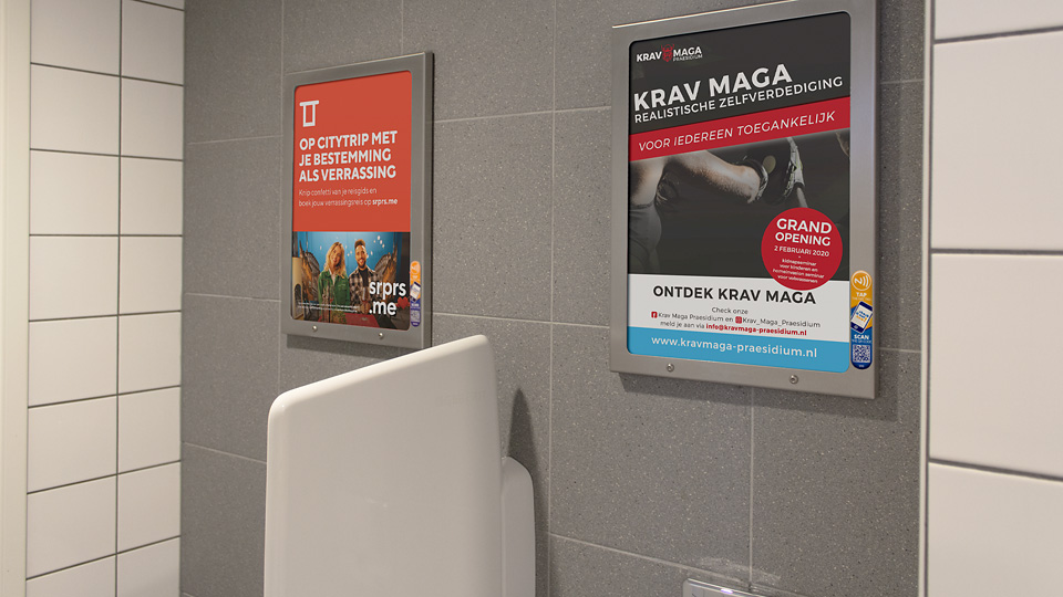 Altermedia Krav Maga Praesidium Toiletreclame WCreclame Toiletmedia Washroom media