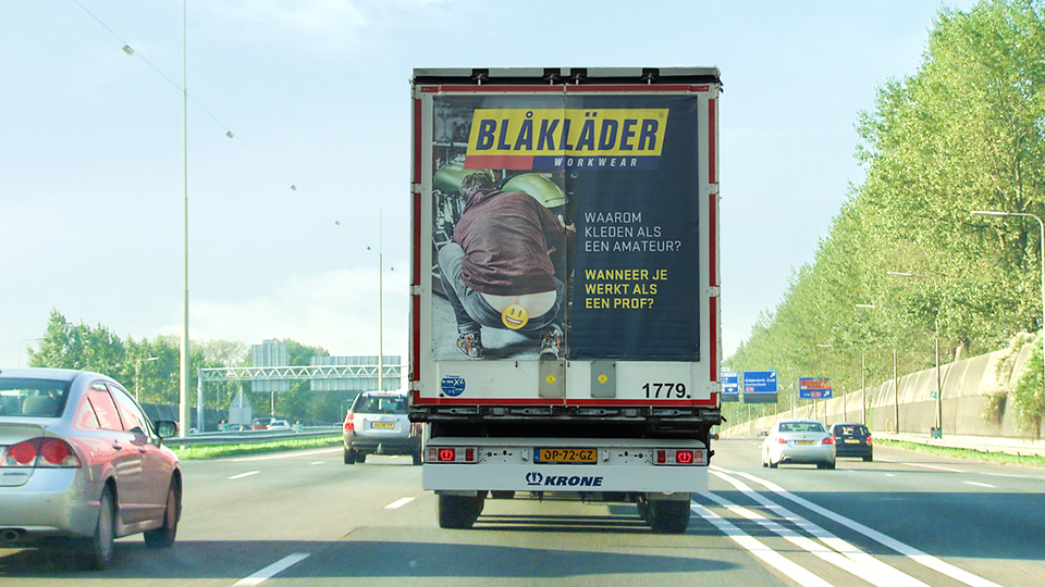 Altermedia Blaklader Vrachtwagenreclame Trailerreclame