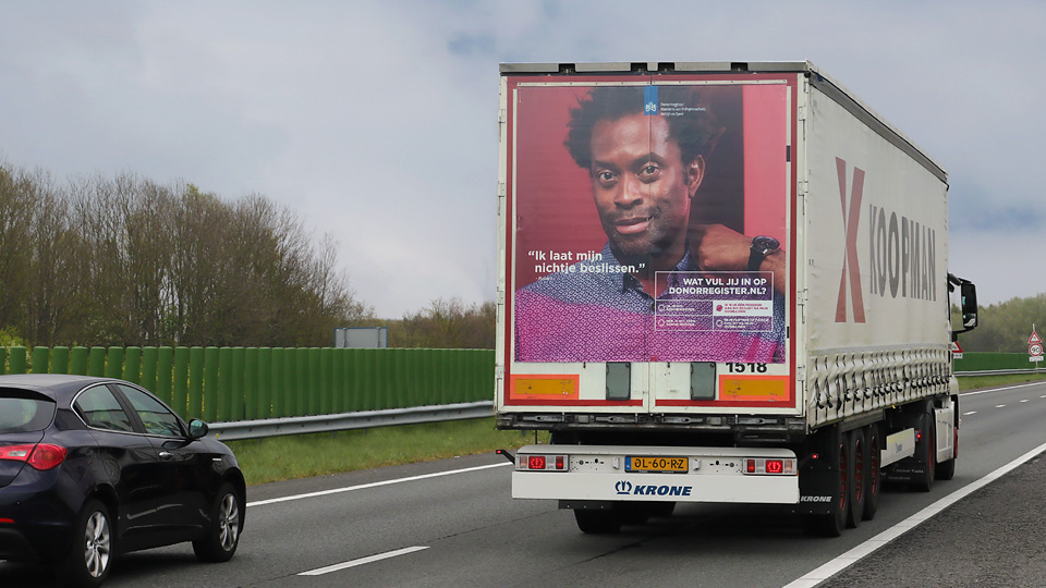 Altermedia Ministerie van Volksgezondheid Welzijn en Sport Donorregister Vrachtwagenreclame Trailerreclame Truck Advertising