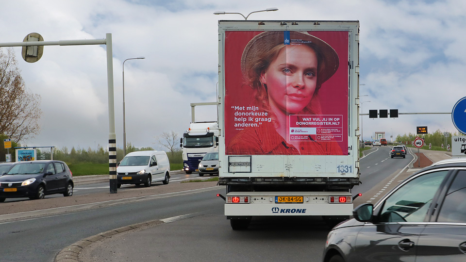 Altermedia Ministerie van Volksgezondheid Welzijn en Sport Donorregister Vrachtwagenreclame Trailerreclame Truck Advertising